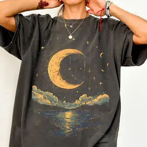 Retro Moon Star Comfort Colors Shirt, Vintage Moon Star T-shirt, Celestial Graphics Tee