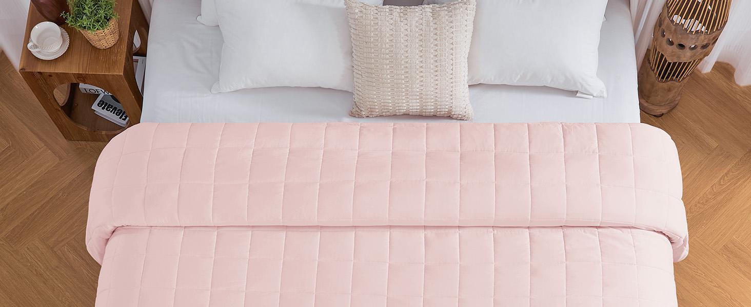 yescool Weighted Blanket for Adults,Cooling Heavy Calming Blanket for Deep Sleep,Perfect for 190-210 lbs, Queen Size Breathable Blanket with Premium Glass Bead, Machine Washable,20lbs For Stress & Anxiety