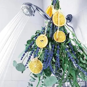 5 Bundle Dried Eucalyptus & Lavender Mix, 15–17" Natural Preserved Leaves with Lemon for Shower, Home Bathroom Décor & Fragrance