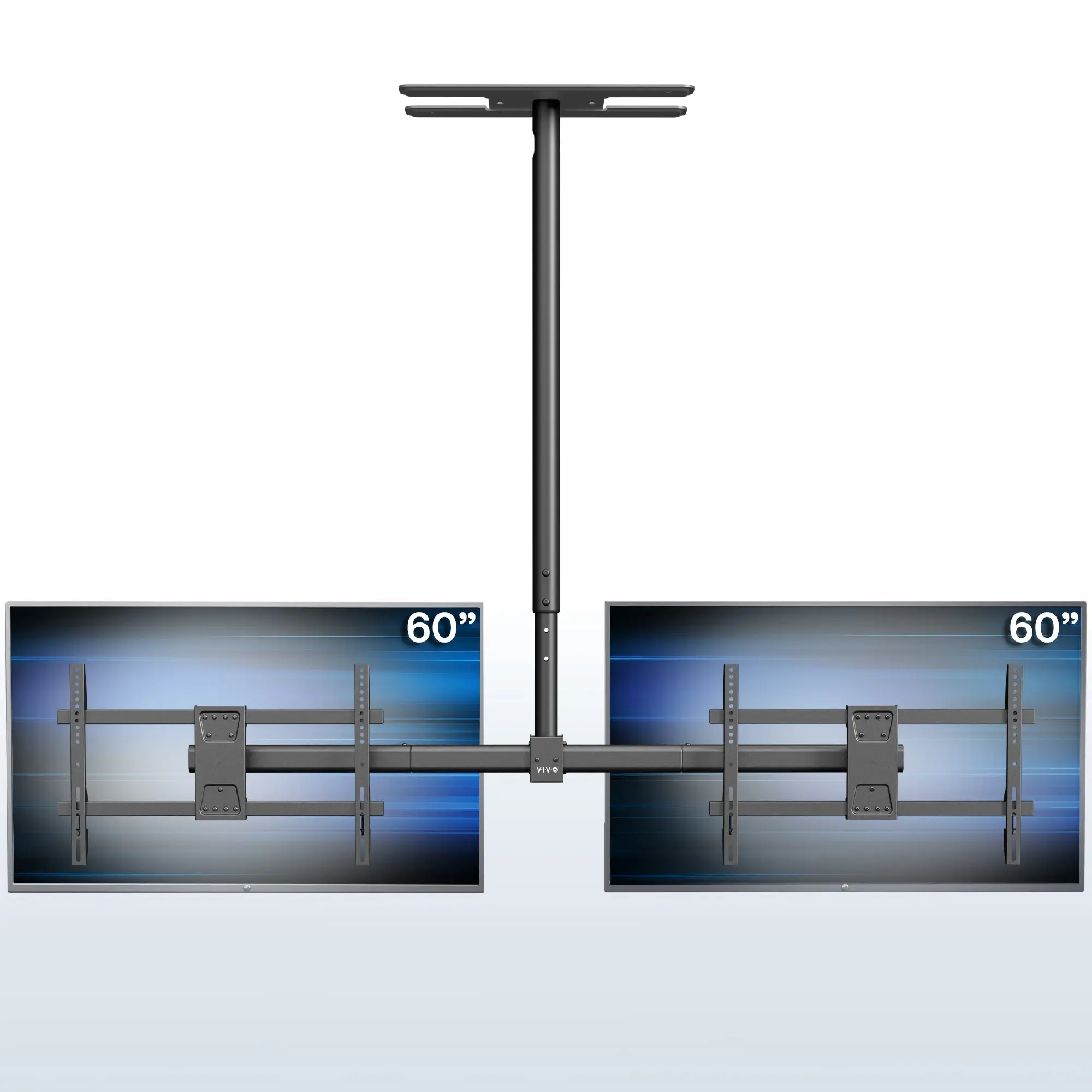 Side-by-Side Dual TV Ceiling Mount - 34” to 60” Screens