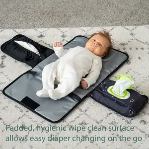 Portable Waterproof Diaper Changing Pad for Babies, Single Hand Use Travel Diaper Mat, Unisex Baby Essentials Gift for Newborns
