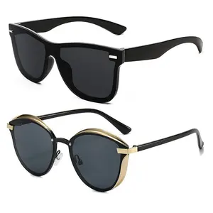 2Pcs Women's Fashion Square Sunglasses, Trendy Casual Tinted Lens Sunglasses for Everyday Use, Thin Temple Chic Cat Eye Anti Glare Sun Shades Fashion Accessories For Party Beach Travel Fashion Glasses