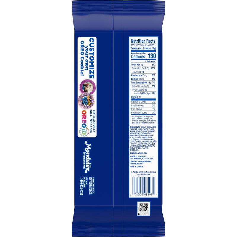 OREO Thins Chocolate Ganache Creme Chocolate Sandwich Cookies, Family Size, 12.33 oz