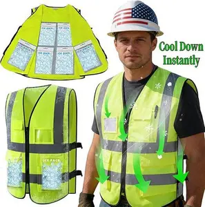 【Free Gift 24pcs Ice Packs】Adjustable Ice Cooling Vest for Men&Women Cool Vest for Hot Weather Work with 6Pockets Cold Jacket for Summer Outdoor Working