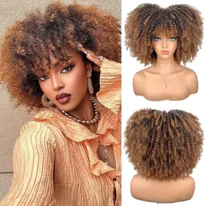 Fluffy Short Micro Curl Explosion Wig for Women, 3 in1 Wig Curly Hair Ready To Wear Shaggy Waves Big Hair Curly Hair Wig, Synthetic Full Head Wig Cap Natural Realistic Looking Breathable for Daily Wear Party Cosplay Dating, beginner friendly wig