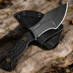 Camping Outdoor Tools Knife with Kydex Sheath, Horizontal Carry, 5Cr14MoV Steel