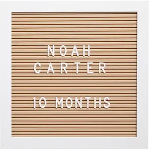 Classic Wooden Letterboard, Baby Keepsake Photo Prop, Message Board For Milestones, Gender Neutral Nursery Decor, Newborn Announcement Sign, White and Beige
