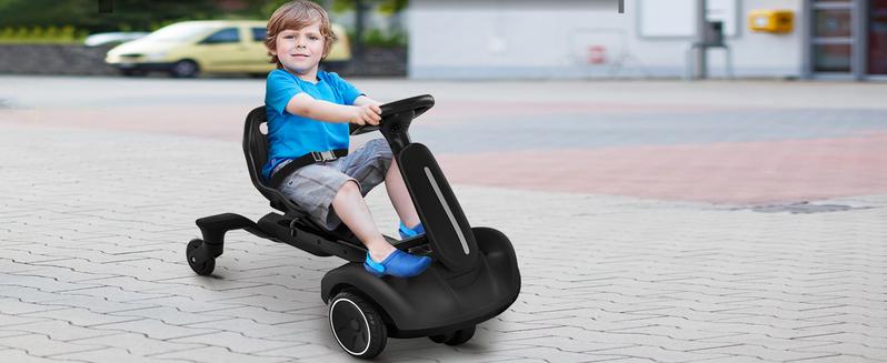 Costzon Ride On Drift Car, 6V Battery Powered Electric Vehicle w/360°Rotatable Universal Wheels, 2-Position Adjustable Seat, Horn, Forward Function, Christmas Festival Gift Black Friday Cyber Monday