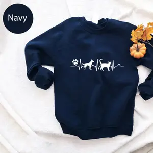 Vet Tech Sweatshirt: Paw Print, Dog, Cat Heartbeat