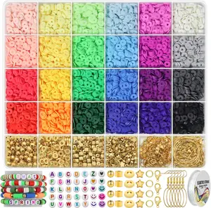 Clay Beads 6000+pcs 24Color Polymer Charms Friendship Bracelet Necklace Earring Jewelry Making kit, Accessories Arts Crafts DIY Gifts