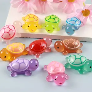 24 Pack Glow-In-The-Dark Mini Turtle Figurines, Creative Garden Decorations, Perfect for Home and Outdoor Use, Night Light Accessories