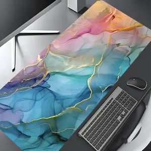 Abstract Marble Pattern Mouse Pad, Large Mouse Pad, Rectangle Gaming Mouse Pad, Office Desk Keyboard Mouse Mat for Home Office Game Room Desk, Desk Accessories