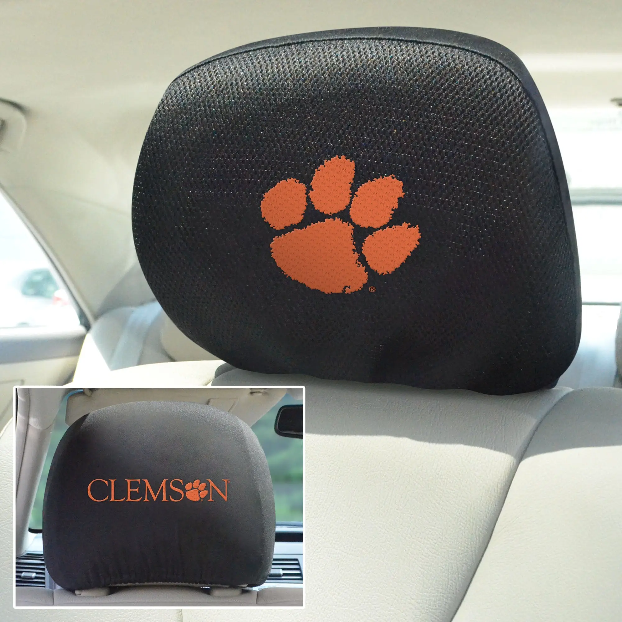 Clemson Tigers Set of 2 Headrest Covers
