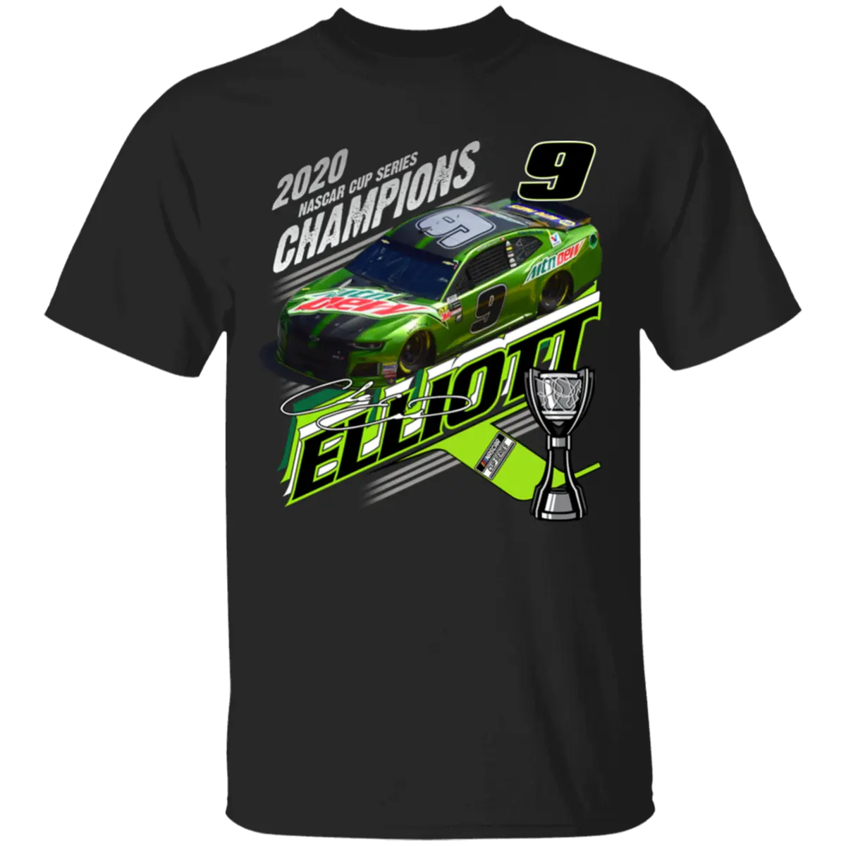 2020 Chase Elliott Team Collection Racing Cup Series Champion Black T-shirt