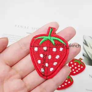 10PCS Cute Red Strawberry Appliques Decorative Patches Embroidered DIY Sew on/Iron on Patches for Shirts, Coats, Jackets, Backpacks, Hats, Jeans