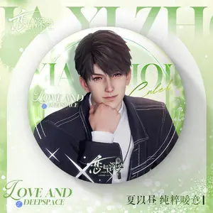 Game Love and Deepspace Sylus Rafayel Zayne Xavier Caleb Anime Spring and Flowers 75MM Badge Emblem Clothes Decor Brooch Gift