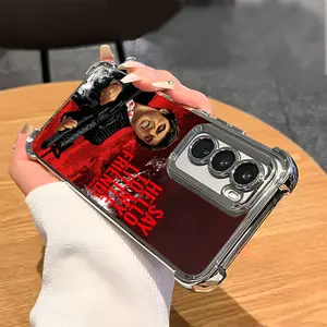 Tony Motana Funny Creative Pattern Aesthetics Electroplated TPU Casing For SAMSUNG GALAXY S22 S23 S24 FE ULTRA PLUS Four Corners Anti-Fall Soft Silicone Gift Shockproof Protection Anti-Drop Protective Protector Phone Cases Shell Cover