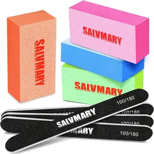 Nail Files and Buffers, Professional Manicure Tools Kit, 100/180 Grit Double Sided Emery Boards for Nails, 80/100 Grit Nail Buffer Blocks Supplies for Home Salon 8Pcs