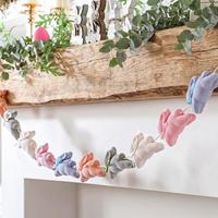 8.2 ft Flocked Bunny Easter Garlands