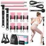 DAWN SWAN Women's Adjustable Pilates Bar Kit with Buckle-Tie Resistance Bands, Compact Portable At Home Gym Exercise Equipment for Full Body Toning, Workout Sets Women Yoga/Pilates