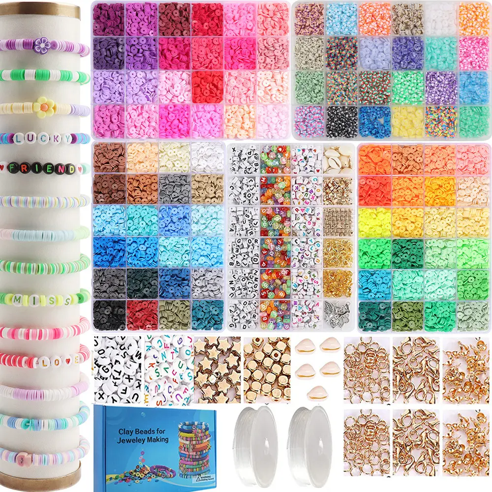 10600pcs  Clay Bead Kits  Friendship Bracelet Beading Kit with Letter Beads for Jewelry Making Supplies for Christmas  Birthday Party Gifts DIY Mix Beads Beaded Bracelet Making Kit