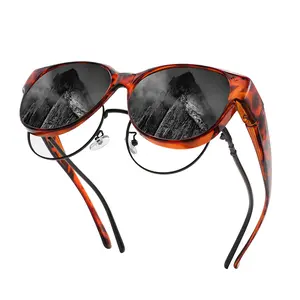 Fit Over Glasses Sunglasses for Women Men, Oversized Cat Eye Sunglasses Polarized 100% UV400 Protection