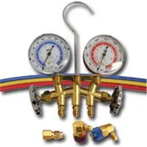 Mastercool MSC66773 Dual R-12/R-134A Brass Manifold Gauge Set