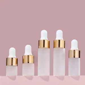 10pcs 1ML 2ML 3ML 5ML Frosted Glass Essential Oil Dropper Bottles, Travel Size Leakproof Containers for Aromatherapy & Skincare