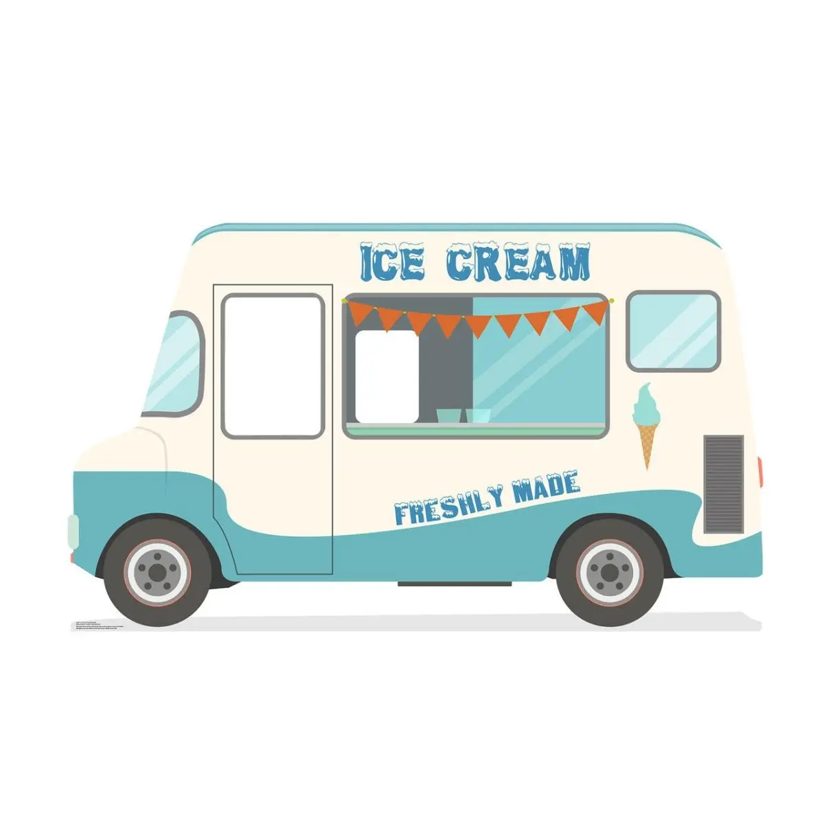 45x76 in Advanced Graphics Ice Cream Truck Stand-In Cardboard Cutout with Easel Back - High-Quality Printing Home Decor, Party Supply for Capturing Fun Memories, 45 X 76 In