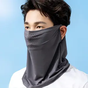Ice Silk Sun Protection Face Cover, Breathable Thin Neck Gaiter, UV Blocking Dustproof Cooling Scarf for Men Women Outdoor Fishing