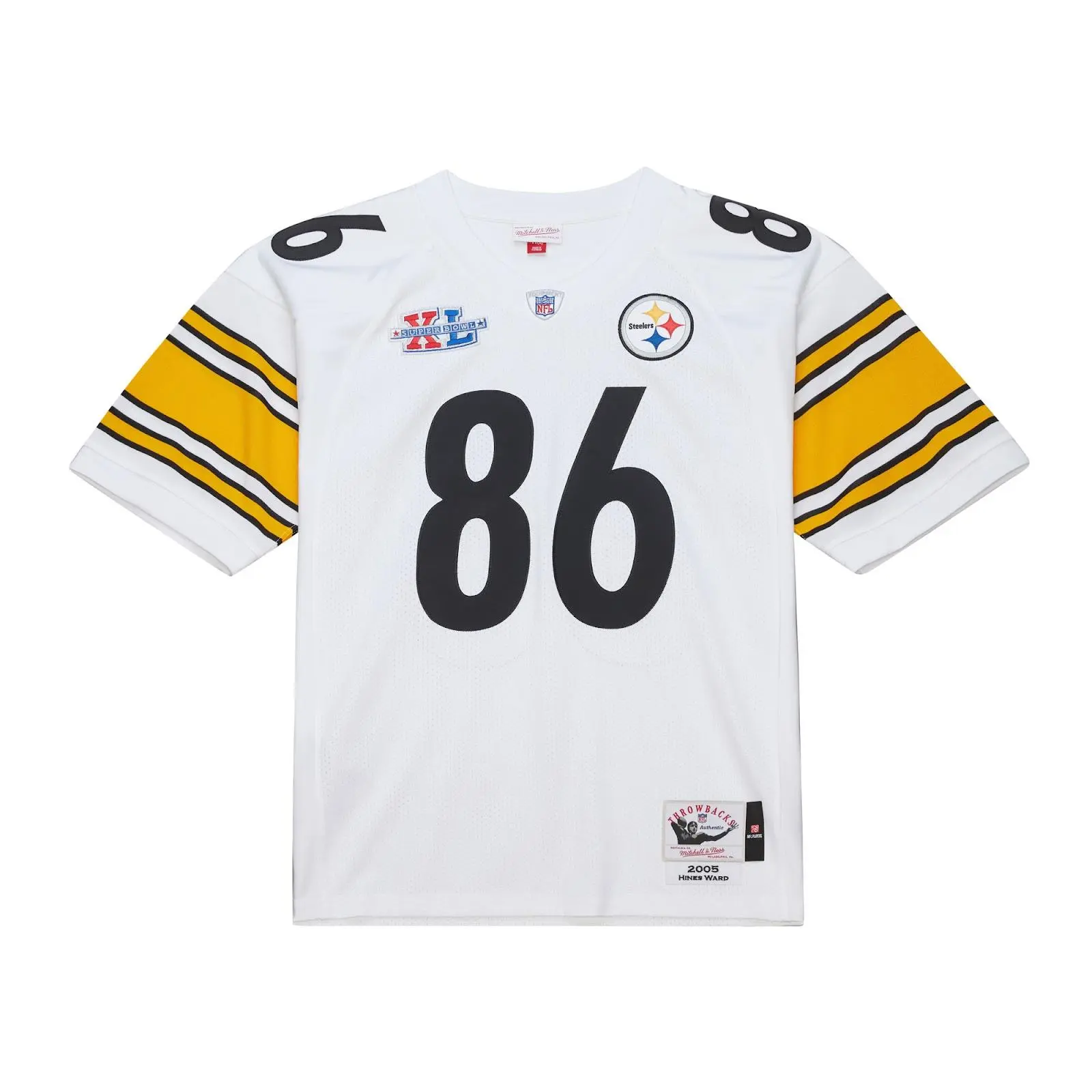 Hines Ward Pittsburgh Steelers 2005 White Authentic Jersey NFL Throwback Mitchell & Ness
