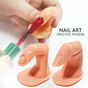 10pcs Nail Technician Practice Fake Fingers, Reusable Silicone Finger Models, Essential Manicure Tool for Beginners, Nail Polish Practice Kit