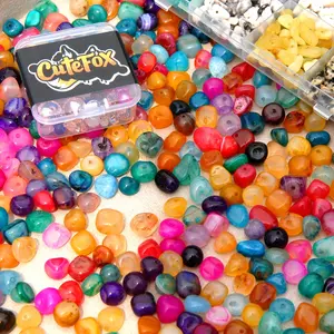 One box Mixed color Peacock Agate Twist Beads, with hole stone natural stone Semi-Finished Stone Craft Supplies for DIY Jewelry Making, Bracelets, Necklaces, Earrings