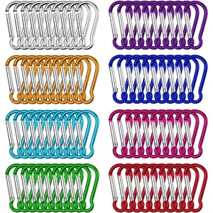 80 count Mini Carabiner Clips, Carabiners Small  Clip  Carabiner Snap Hook Small Carabiner for Key Chain Keyring Camping Outdoor Traveling (1.8 inch)