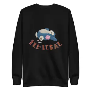 Tagged Snorlax Original Art Sweatshirt • Artist Designed Crewneck • Pokemon Sweater • Cozy Fleece Streetwear • Small Business Gift