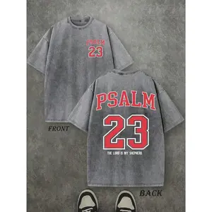 Psalm 23 Christian T-Shirt |   The Lord is My Shepherd Vintage Tee |   Heavyweight 100% Cotton Double Sided Shirt |   Comfortable Religious Streetwear Gift for Her & Him