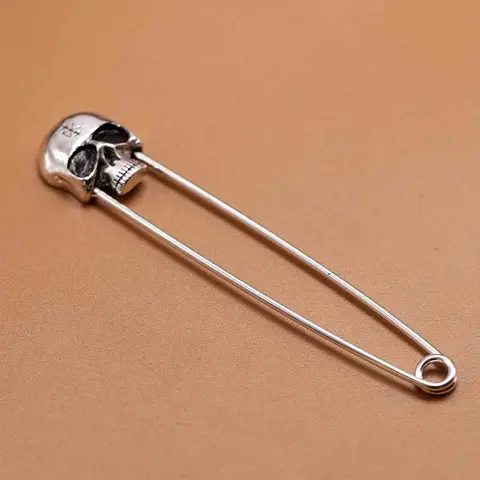 Vintage Punk Skull Lapel Pin Brooch Clip, Alloy Brooch Pin, Unique Design Party Daily Wear Accessory, Personalized Fashion Jewelry for Men Women