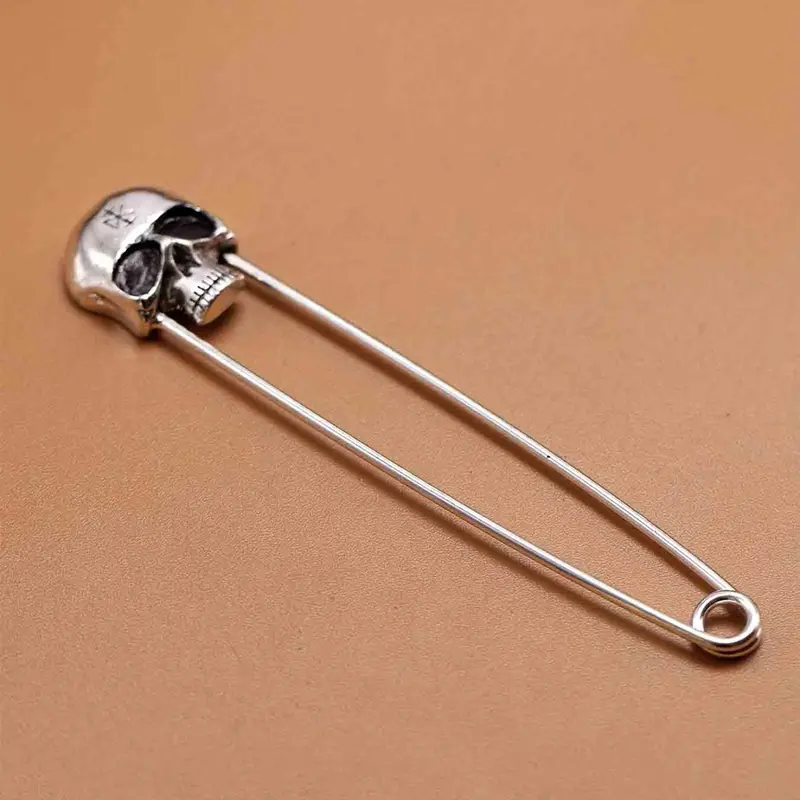 Vintage Punk Skull Lapel Pin Brooch Clip, Alloy Brooch Pin, Unique Design Party Daily Wear Accessory, Personalized Fashion Jewelry for Men Women