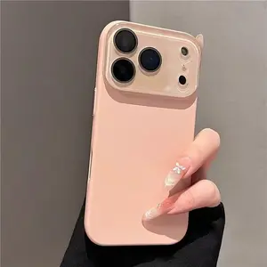 iP17ProMax/Air Phone Case 16/15/14/13 Simple Solid Color PC Hard Case Crystal Lens Anti-Scratch Shockproof Anti-Drop Anti-Fingerprint Smartphone Protective Cover