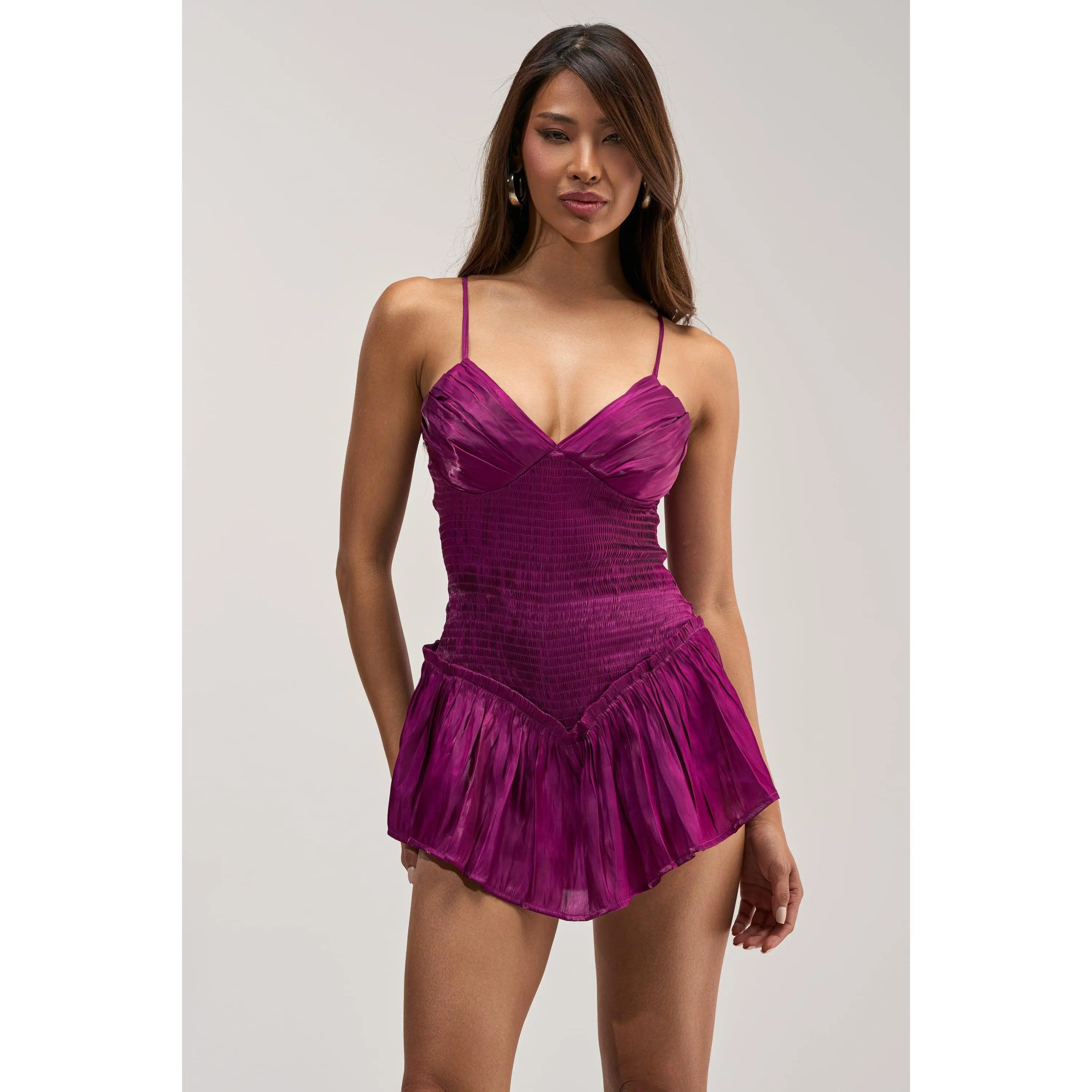MAKE ME BLUSH BODYCON ROMPER IN PLUM