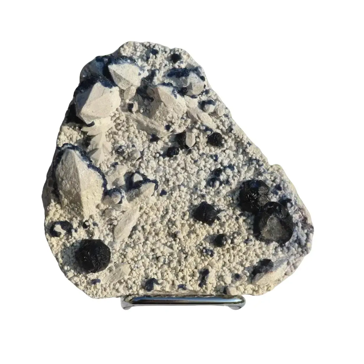 Blueberry Fluorite on Candle Quartz Specimen