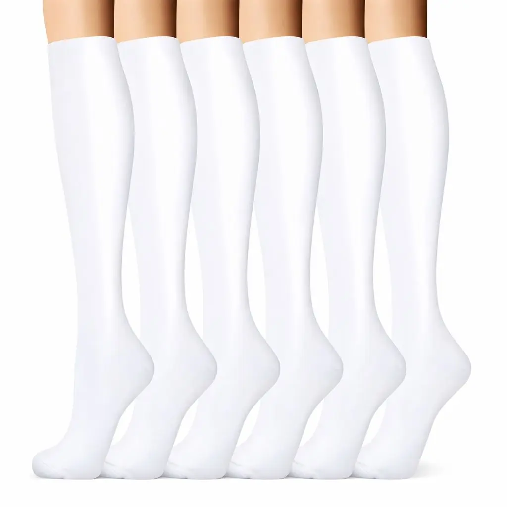 MhzyCaus 6‑Pack Women’s Calf Support Socks – Lightweight Compression for Busy Workdays
