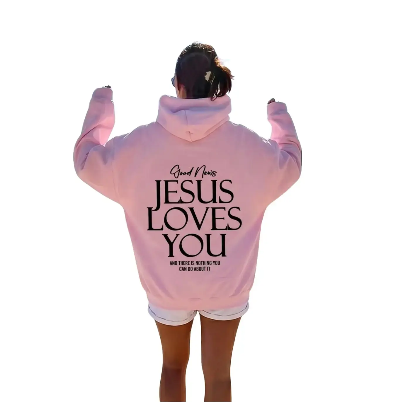 Women's Brushed Polyester Pullover Hoodie - Hipster Style, Kangaroo Pocket, "Dear Person Behind Me" Graphic, Women's Tops, Sweatshirts, Clothes
