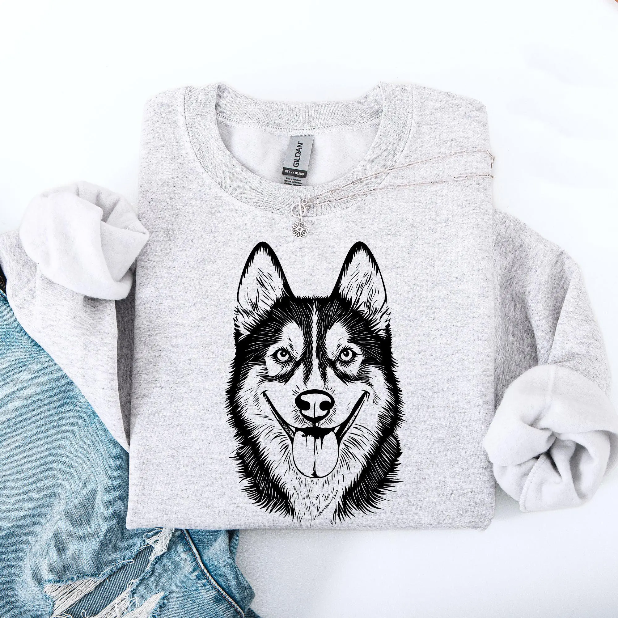 Husky, Pet, Dog Breed Sweatshirt, Crew Neck, Women's, Crewneck