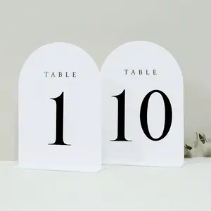 Arch Wedding Table Numbers with Stands, 5x7" Acrylic Signs and Holders, Ideal for Centerpiece, Reception, Party, Anniversary, Event