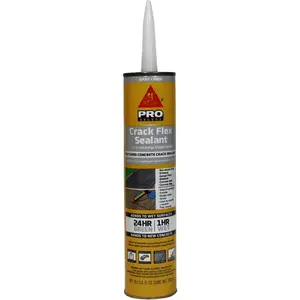 flex Crack Flex Sealant, Gray, High-Performance Textured Polyurethane, Self-Leveling,  Sealant for Horizontal Cracks Up to 1 in Wide, 10.1 fl oz,