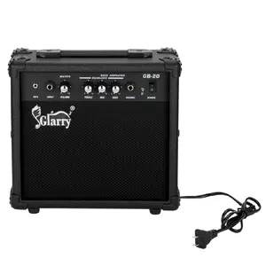 20W Electric Bass Amplifier Portable Practice Amp with 6.5 Inch Speaker, AUX Input, Headphone Jack, Bass Treble Middle Controls for Beginner Musicians Home Studio Practice