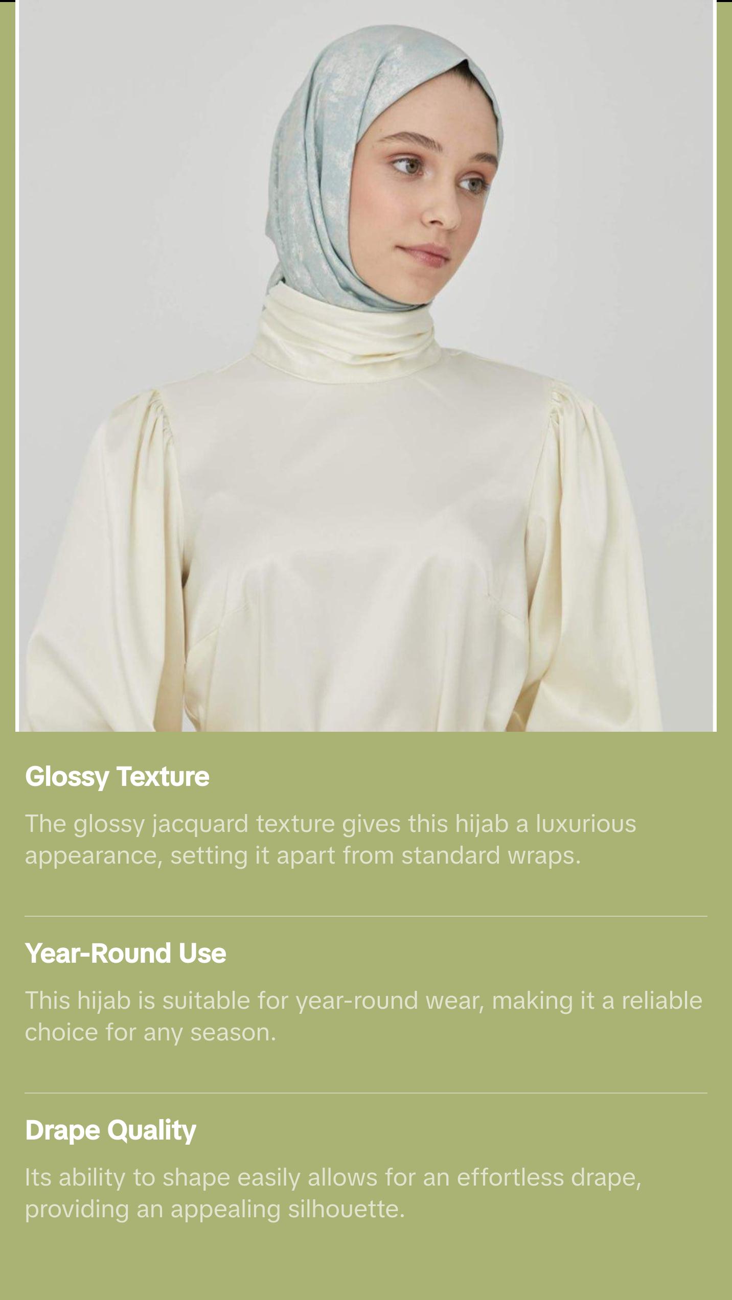 Luxury Shine Hijab Shawl - Mint