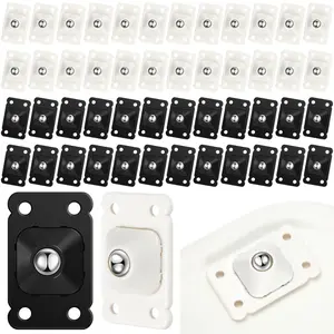 48 Pcs Self Adhesive Caster Wheels Appliance Rollers Appliance Slider for Kitchen 360° Swivel Universal Wheel Mini Roller Ball Transfer Bearing for Kitchen(White, Black)