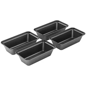 Mini Bread Baking Pan Set, 4pcs Non-stick Rectangular Bread & Cake Baking Pan, Baking Tray for Oven & Instant Pot, Non Toxic Bakeware, Kitchen Baking Supplies, Bakeware